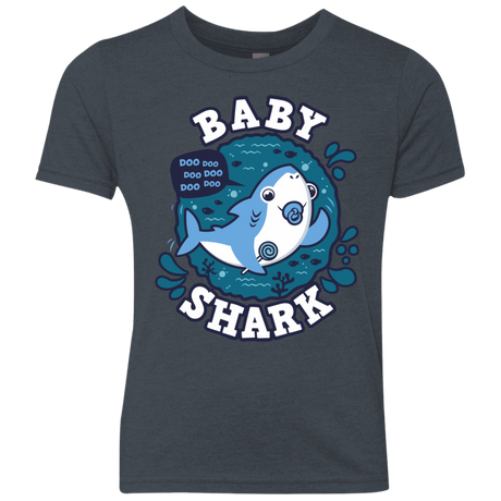 T-Shirts Vintage Navy / YXS Shark Family trazo - Baby Boy chupete Youth Triblend T-Shirt