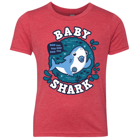 T-Shirts Vintage Red / YXS Shark Family trazo - Baby Boy chupete Youth Triblend T-Shirt