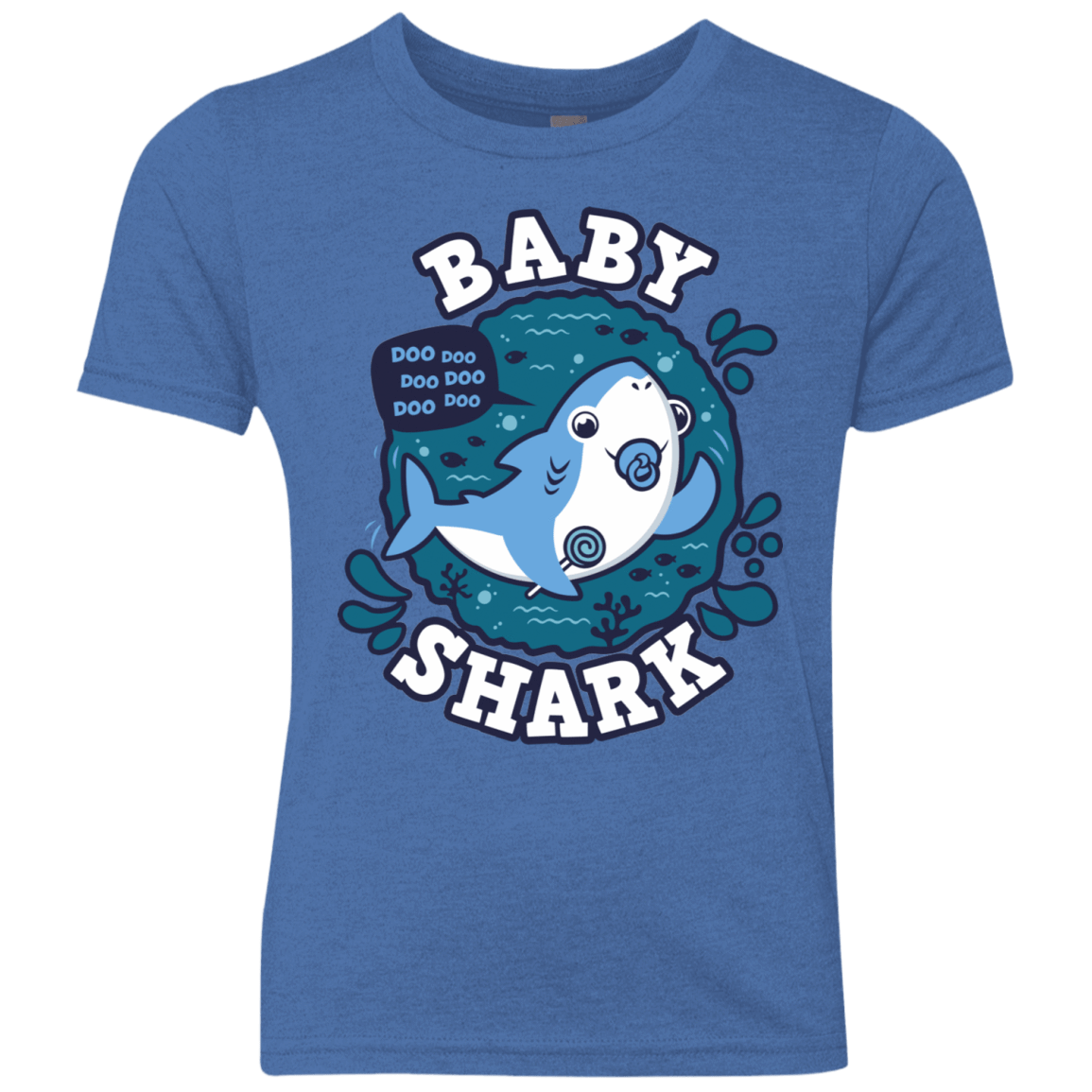 T-Shirts Vintage Royal / YXS Shark Family trazo - Baby Boy chupete Youth Triblend T-Shirt