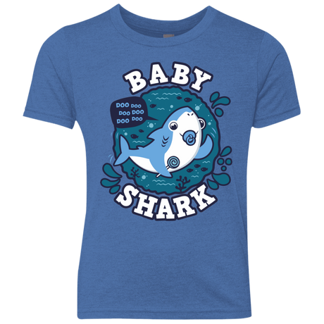 T-Shirts Vintage Royal / YXS Shark Family trazo - Baby Boy chupete Youth Triblend T-Shirt