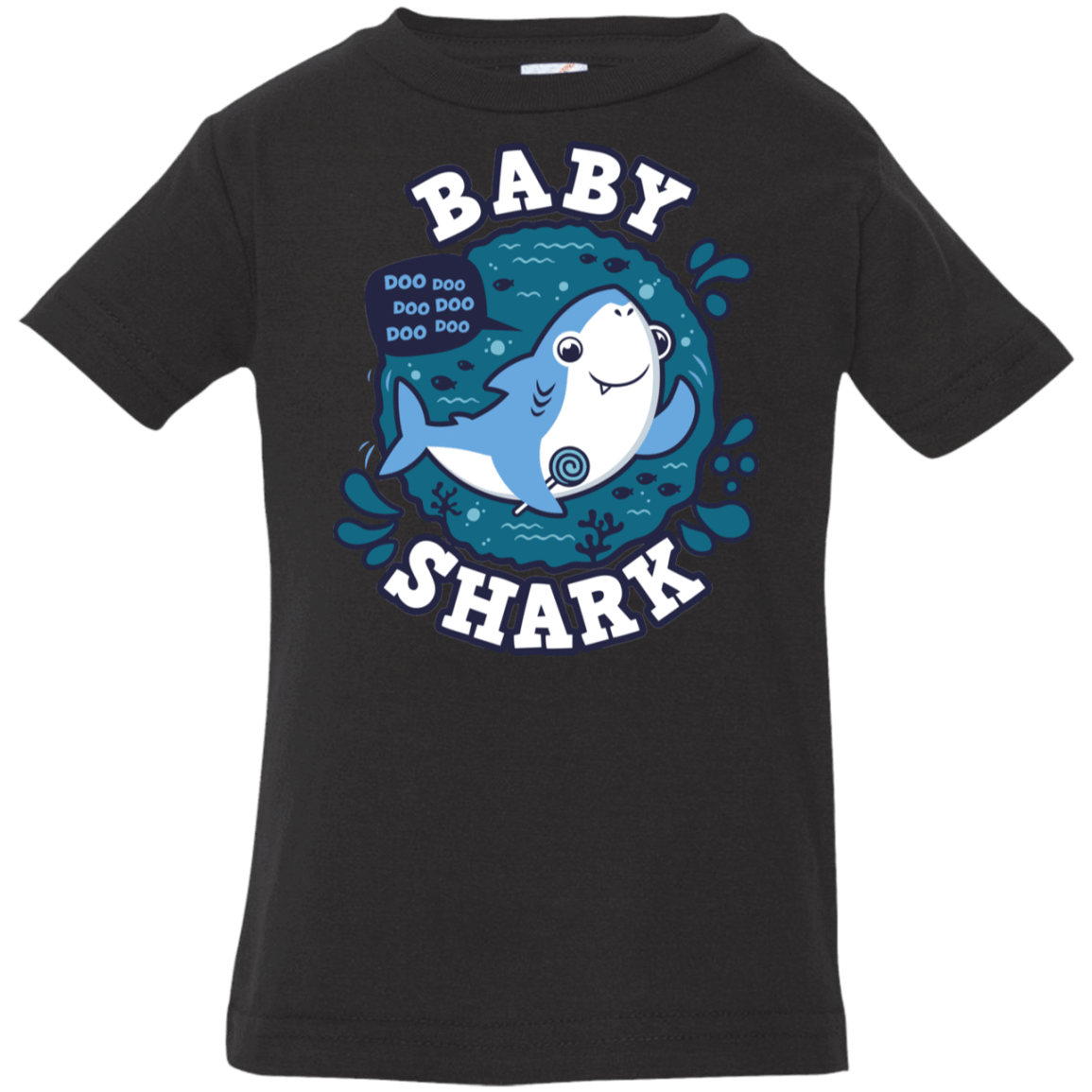 T-Shirts Black / 6 Months Shark Family trazo - Baby Boy Infant Premium T-Shirt