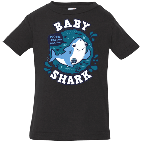 T-Shirts Black / 6 Months Shark Family trazo - Baby Boy Infant Premium T-Shirt