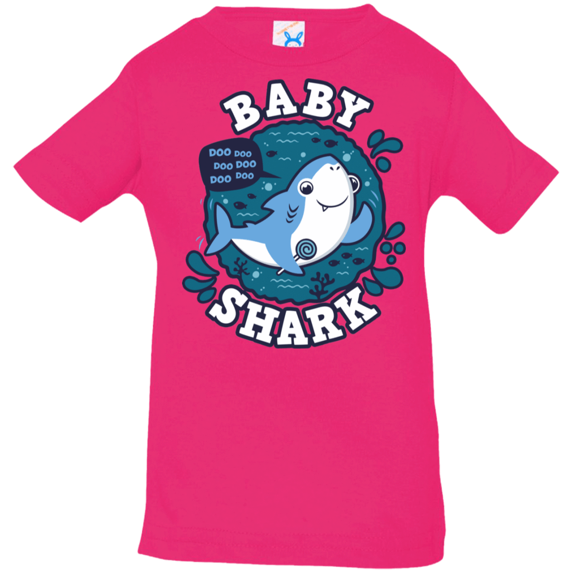 T-Shirts Hot Pink / 6 Months Shark Family trazo - Baby Boy Infant Premium T-Shirt