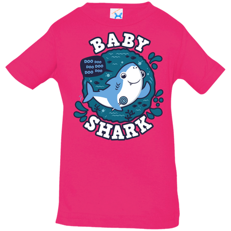 T-Shirts Hot Pink / 6 Months Shark Family trazo - Baby Boy Infant Premium T-Shirt