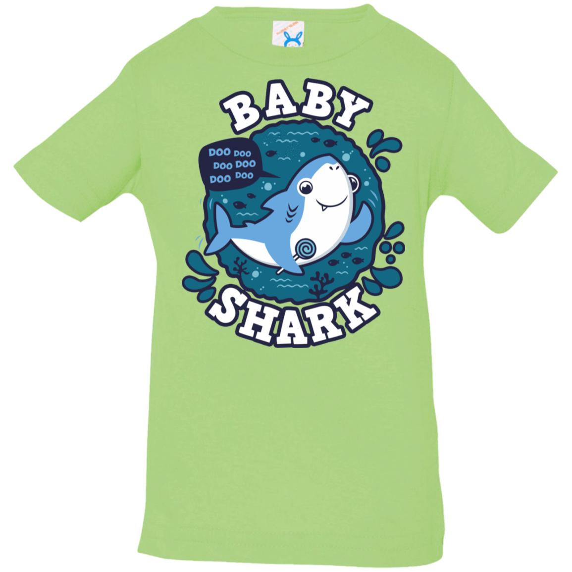 T-Shirts Key Lime / 6 Months Shark Family trazo - Baby Boy Infant Premium T-Shirt