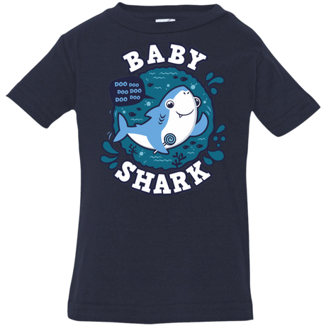 T-Shirts Navy / 6 Months Shark Family trazo - Baby Boy Infant Premium T-Shirt