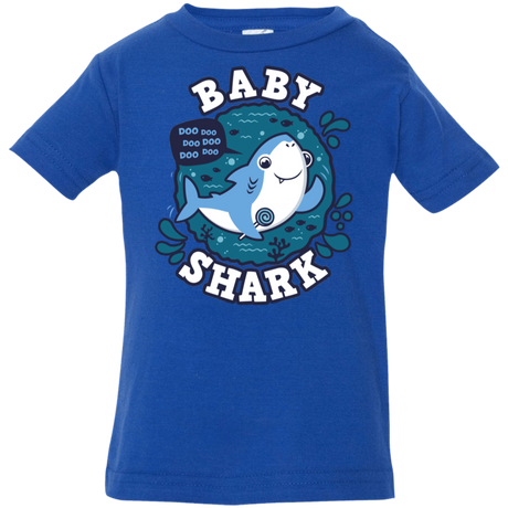 T-Shirts Royal / 6 Months Shark Family trazo - Baby Boy Infant Premium T-Shirt