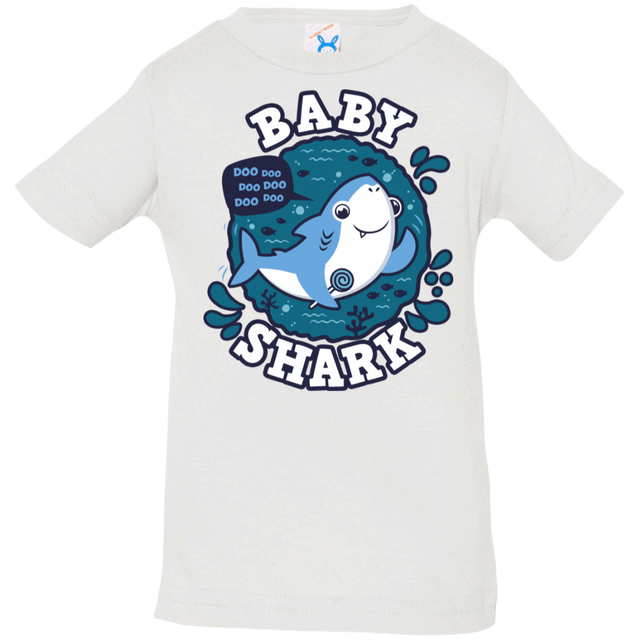 T-Shirts White / 6 Months Shark Family trazo - Baby Boy Infant Premium T-Shirt
