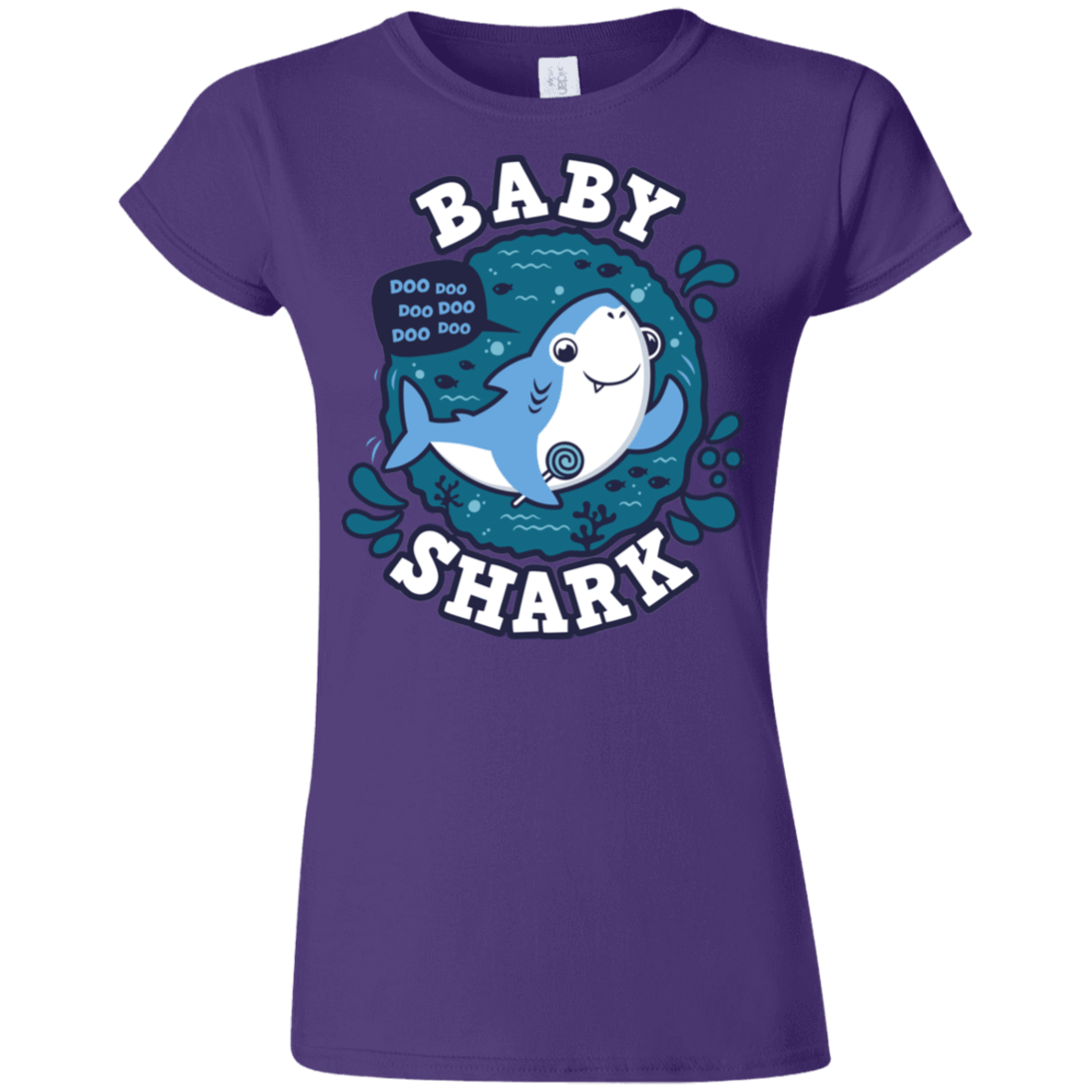 T-Shirts Purple / S Shark Family trazo - Baby Boy Junior Slimmer-Fit T-Shirt