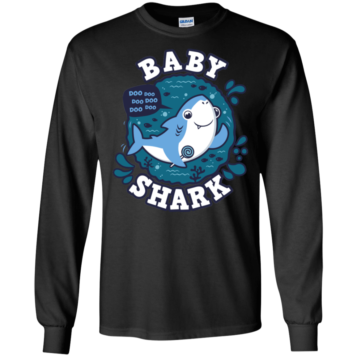 T-Shirts Black / S Shark Family trazo - Baby Boy Men's Long Sleeve T-Shirt