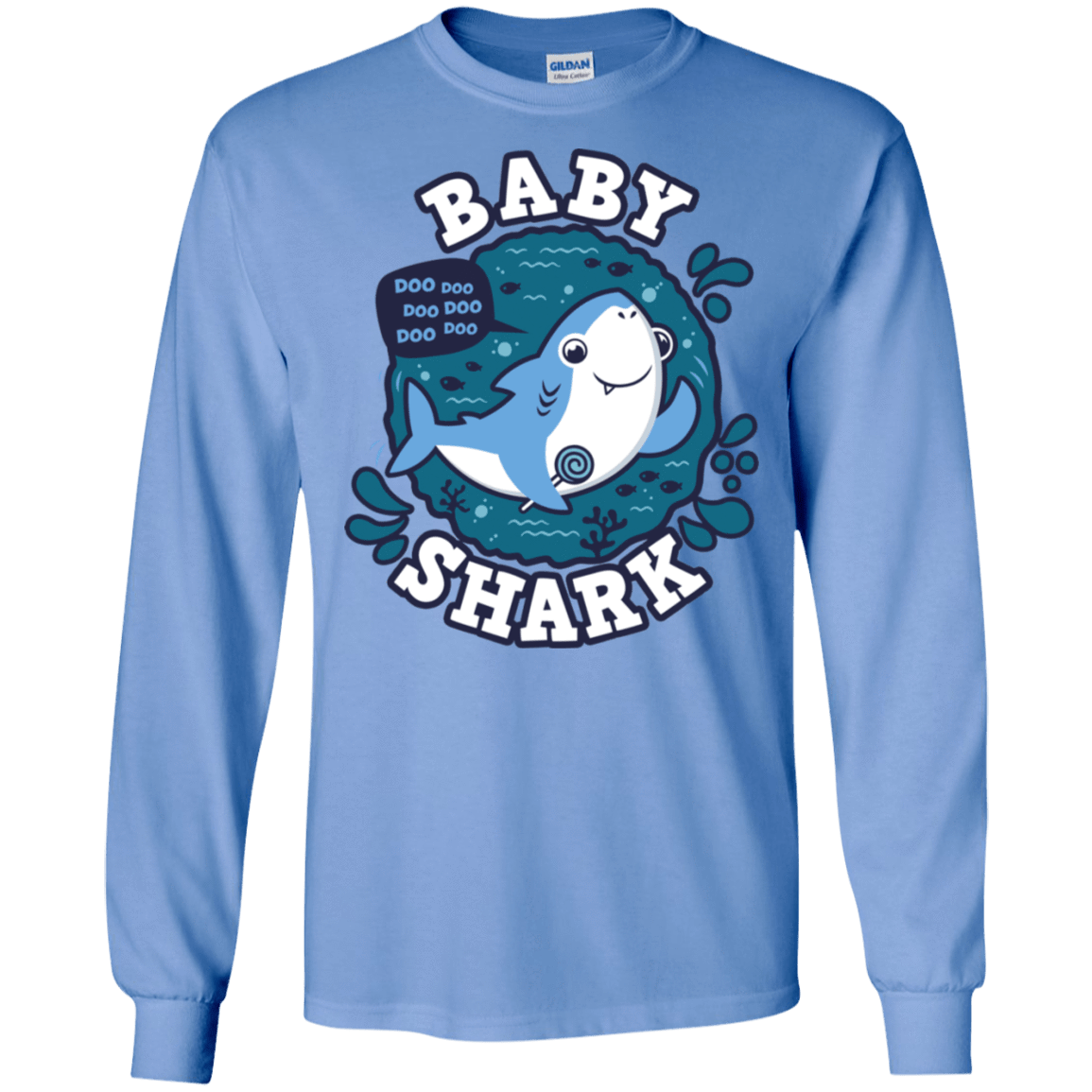 T-Shirts Carolina Blue / S Shark Family trazo - Baby Boy Men's Long Sleeve T-Shirt