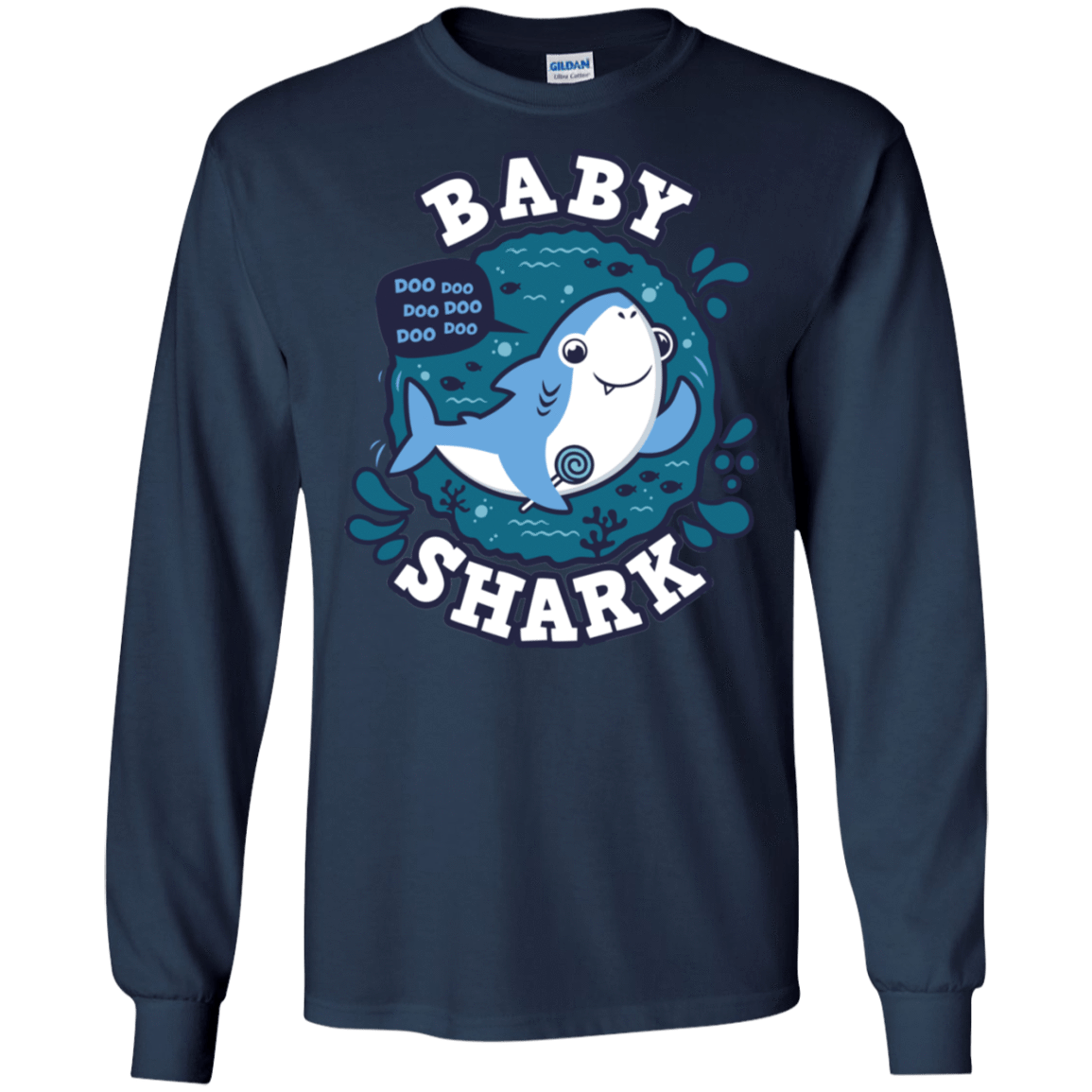 T-Shirts Navy / S Shark Family trazo - Baby Boy Men's Long Sleeve T-Shirt