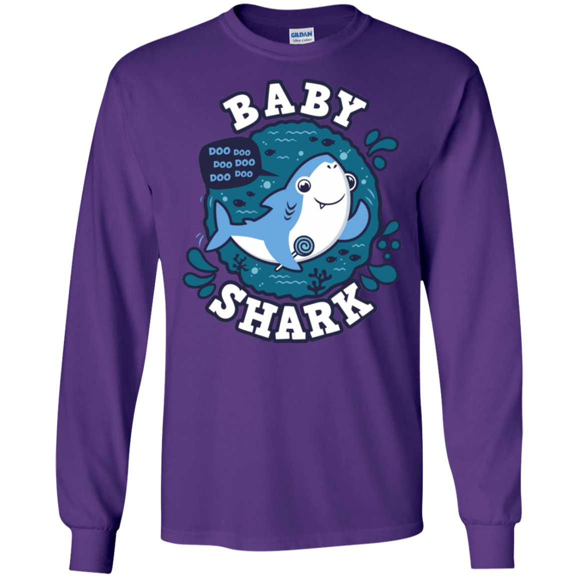 T-Shirts Purple / S Shark Family trazo - Baby Boy Men's Long Sleeve T-Shirt