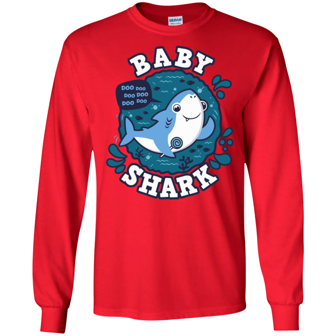 T-Shirts Red / S Shark Family trazo - Baby Boy Men's Long Sleeve T-Shirt