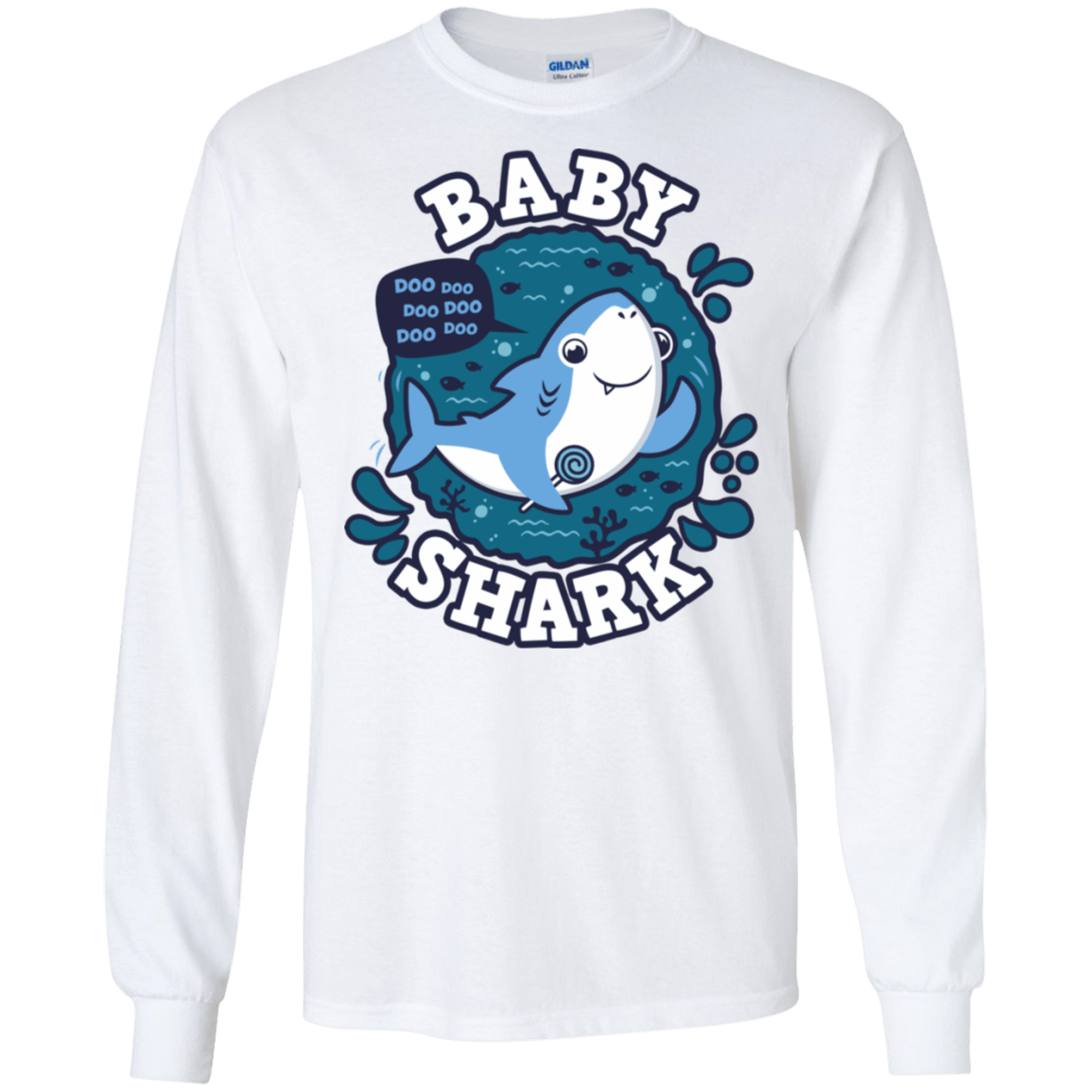 T-Shirts White / S Shark Family trazo - Baby Boy Men's Long Sleeve T-Shirt