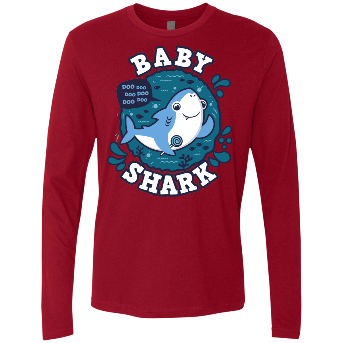 T-Shirts Cardinal / S Shark Family trazo - Baby Boy Men's Premium Long Sleeve