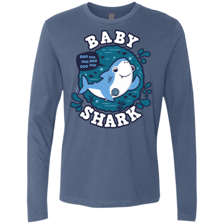 T-Shirts Indigo / S Shark Family trazo - Baby Boy Men's Premium Long Sleeve