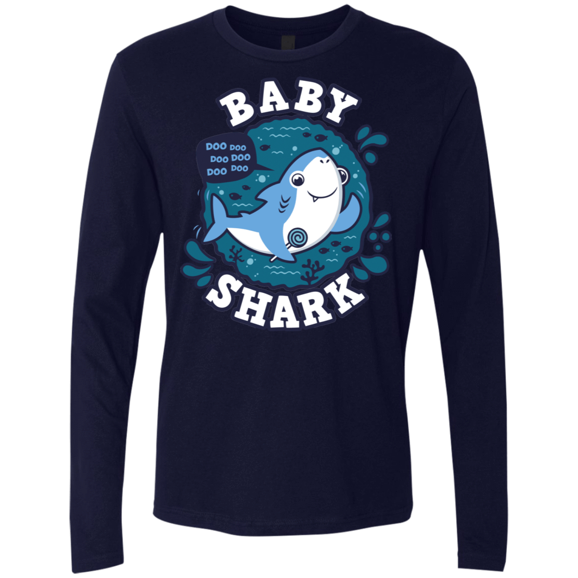 T-Shirts Midnight Navy / S Shark Family trazo - Baby Boy Men's Premium Long Sleeve