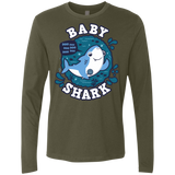 T-Shirts Military Green / S Shark Family trazo - Baby Boy Men's Premium Long Sleeve