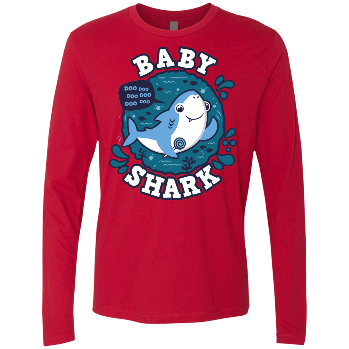 T-Shirts Red / S Shark Family trazo - Baby Boy Men's Premium Long Sleeve