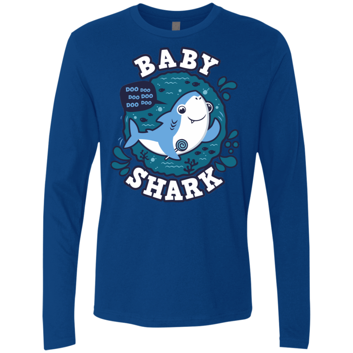 T-Shirts Royal / S Shark Family trazo - Baby Boy Men's Premium Long Sleeve
