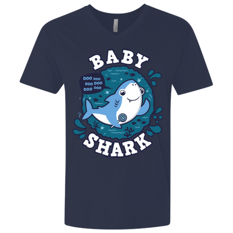 T-Shirts Midnight Navy / X-Small Shark Family trazo - Baby Boy Men's Premium V-Neck