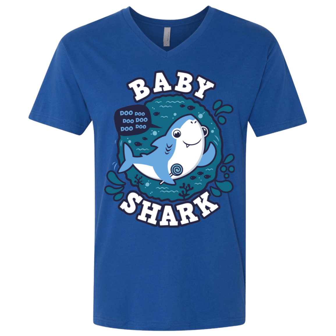 T-Shirts Royal / X-Small Shark Family trazo - Baby Boy Men's Premium V-Neck