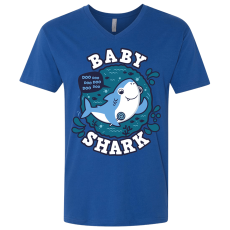 T-Shirts Royal / X-Small Shark Family trazo - Baby Boy Men's Premium V-Neck