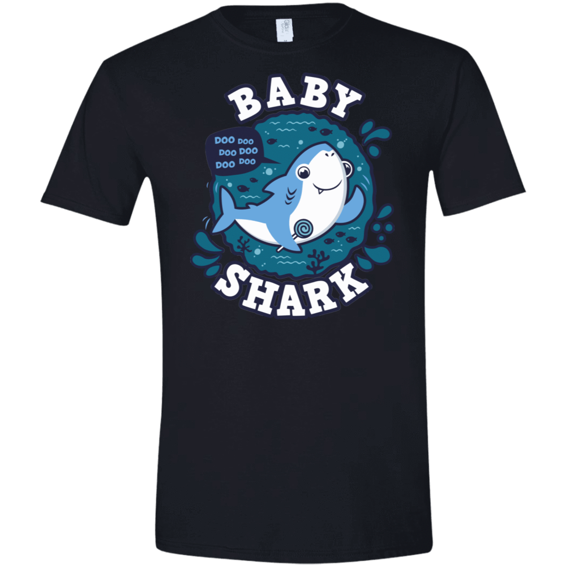 T-Shirts Black / X-Small Shark Family trazo - Baby Boy Men's Semi-Fitted Softstyle