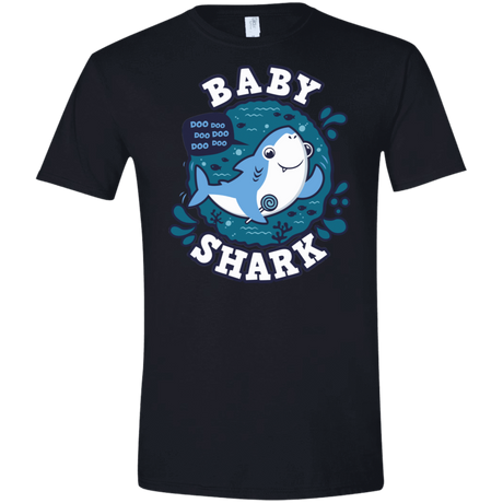 T-Shirts Black / X-Small Shark Family trazo - Baby Boy Men's Semi-Fitted Softstyle