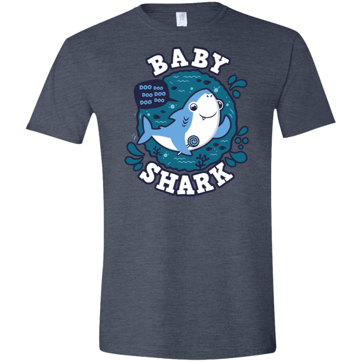 T-Shirts Heather Navy / S Shark Family trazo - Baby Boy Men's Semi-Fitted Softstyle