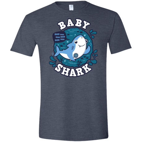 T-Shirts Heather Navy / S Shark Family trazo - Baby Boy Men's Semi-Fitted Softstyle