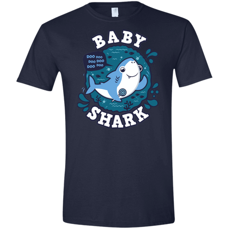 T-Shirts Navy / X-Small Shark Family trazo - Baby Boy Men's Semi-Fitted Softstyle