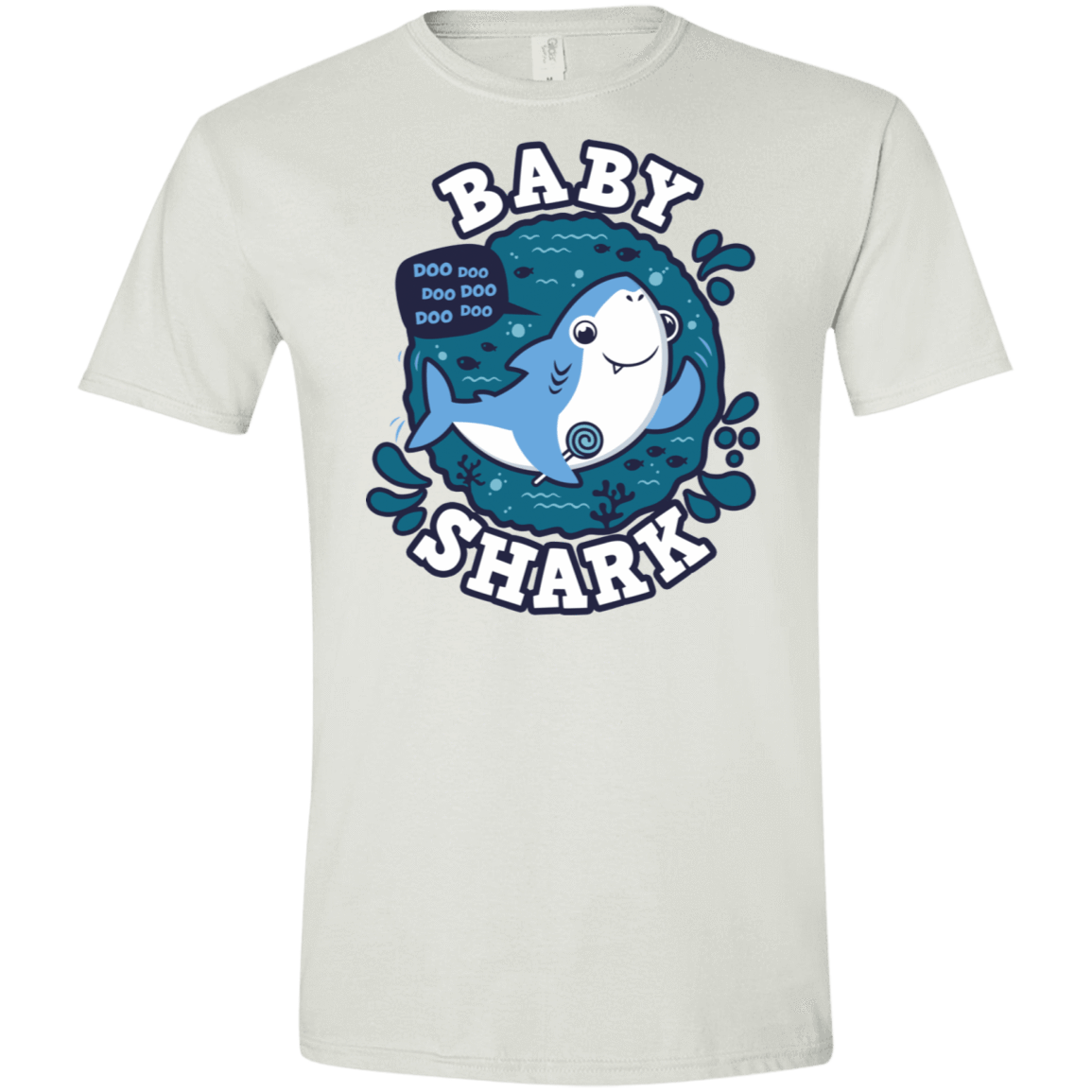 T-Shirts White / X-Small Shark Family trazo - Baby Boy Men's Semi-Fitted Softstyle