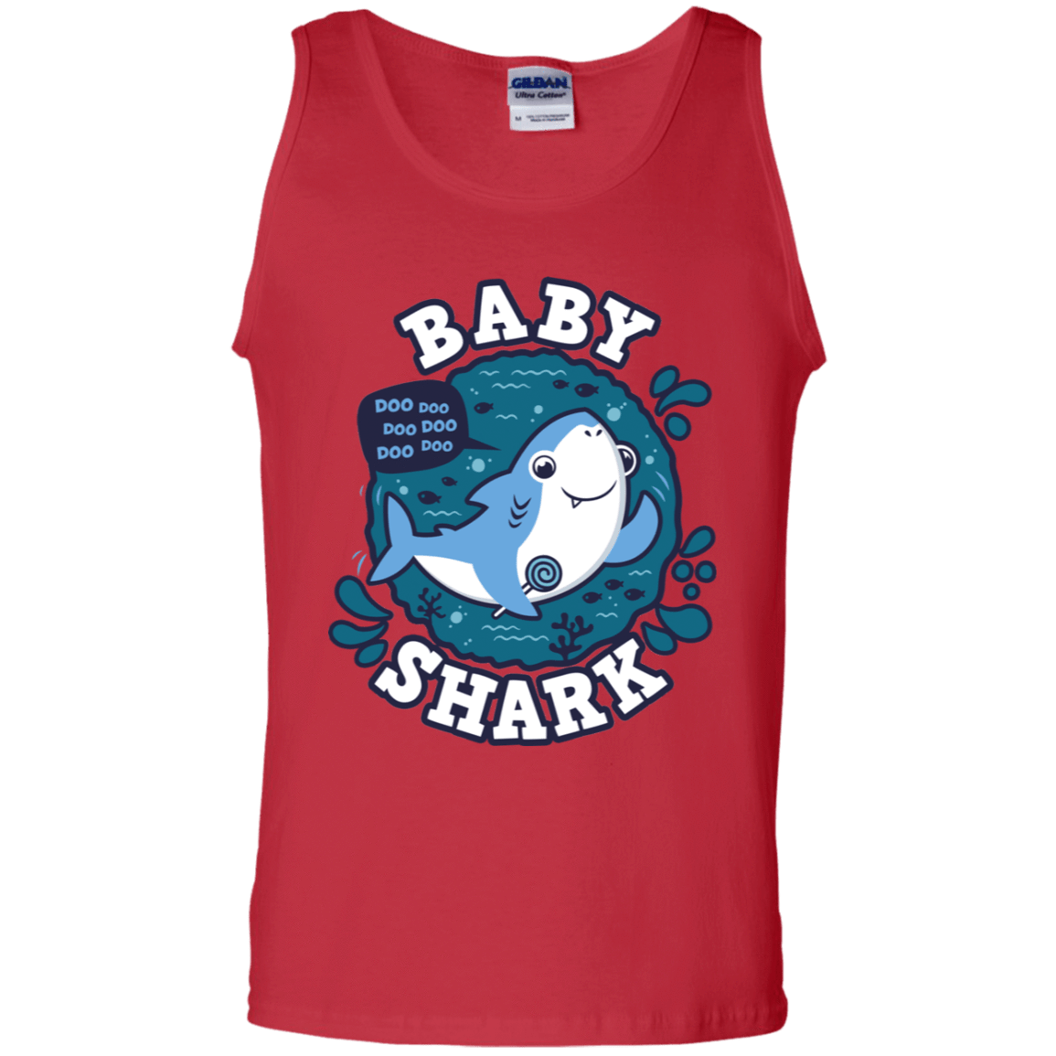 T-Shirts Red / S Shark Family trazo - Baby Boy Men's Tank Top