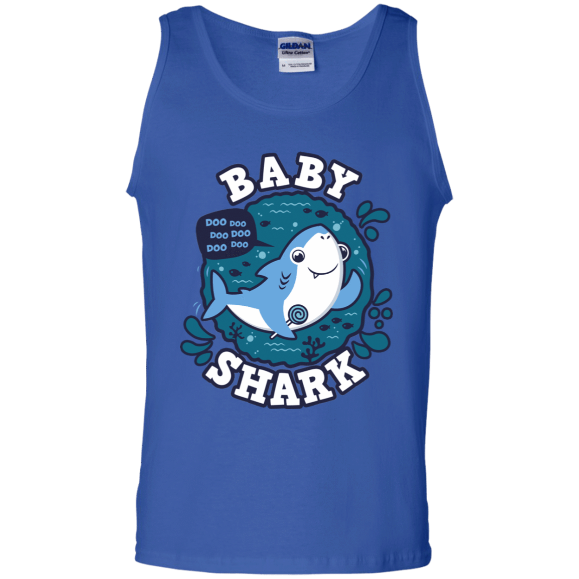 T-Shirts Royal / S Shark Family trazo - Baby Boy Men's Tank Top