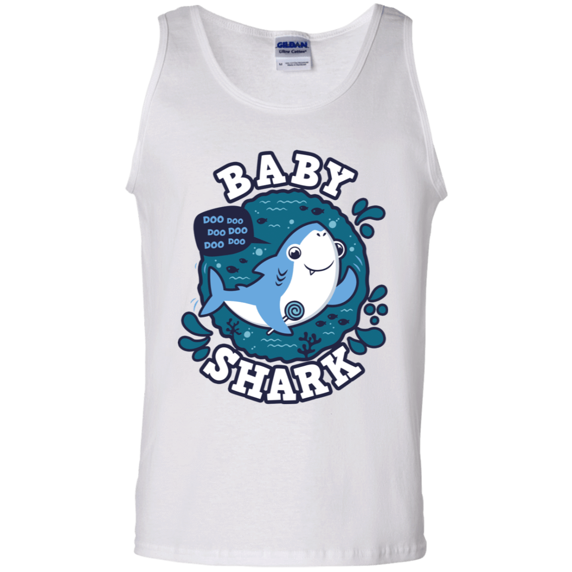 T-Shirts White / S Shark Family trazo - Baby Boy Men's Tank Top