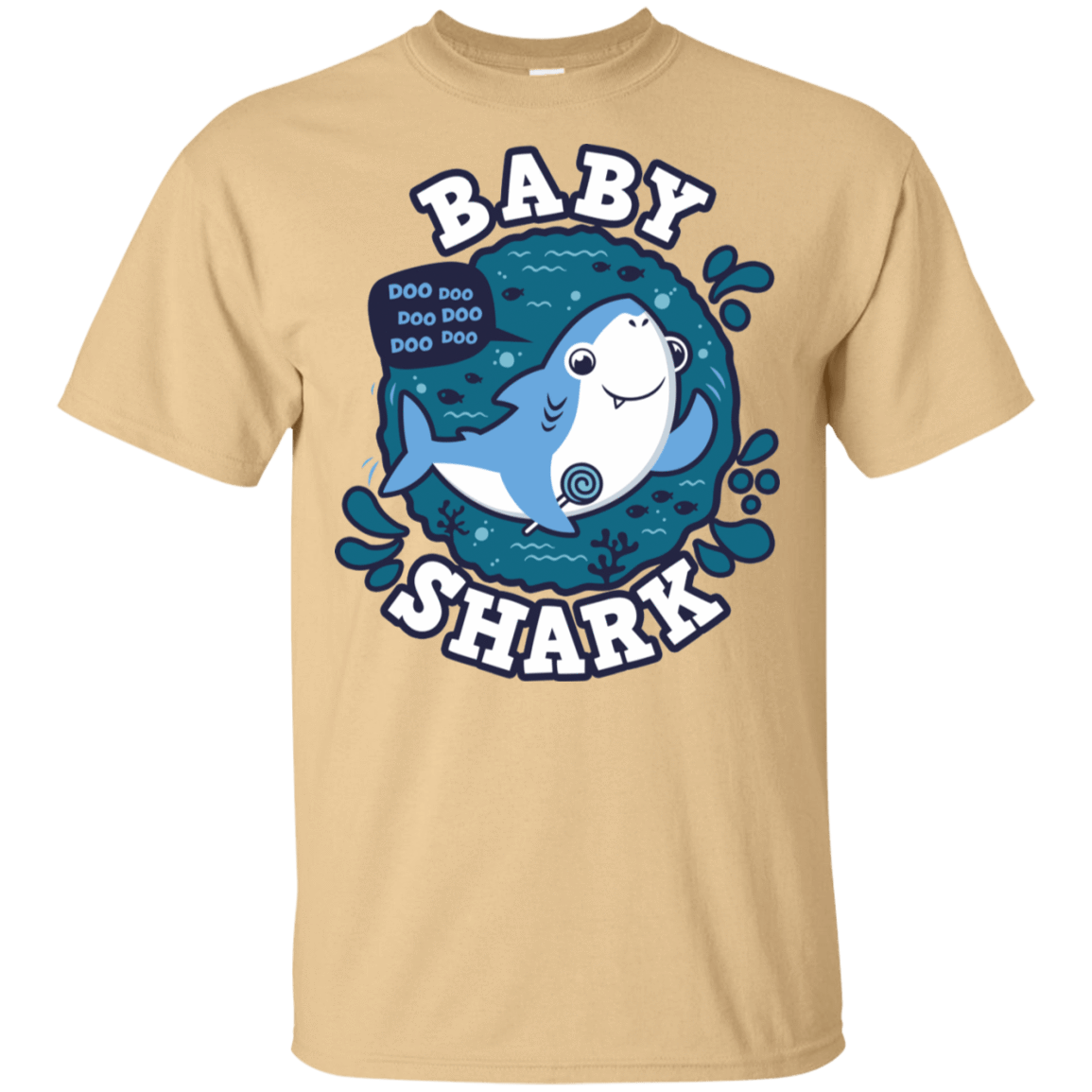 T-Shirts Vegas Gold / S Shark Family trazo - Baby Boy T-Shirt