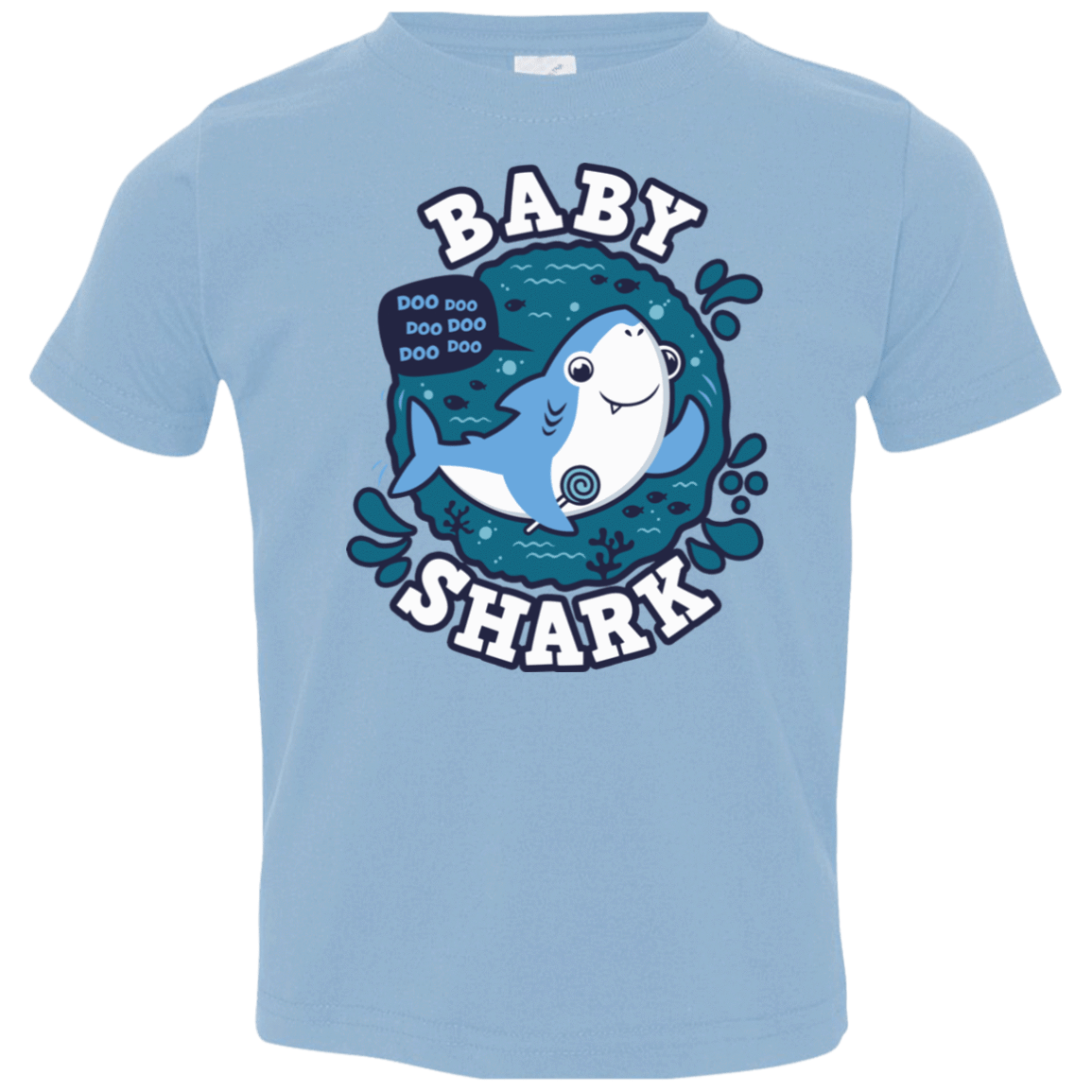 T-Shirts Light Blue / 2T Shark Family trazo - Baby Boy Toddler Premium T-Shirt