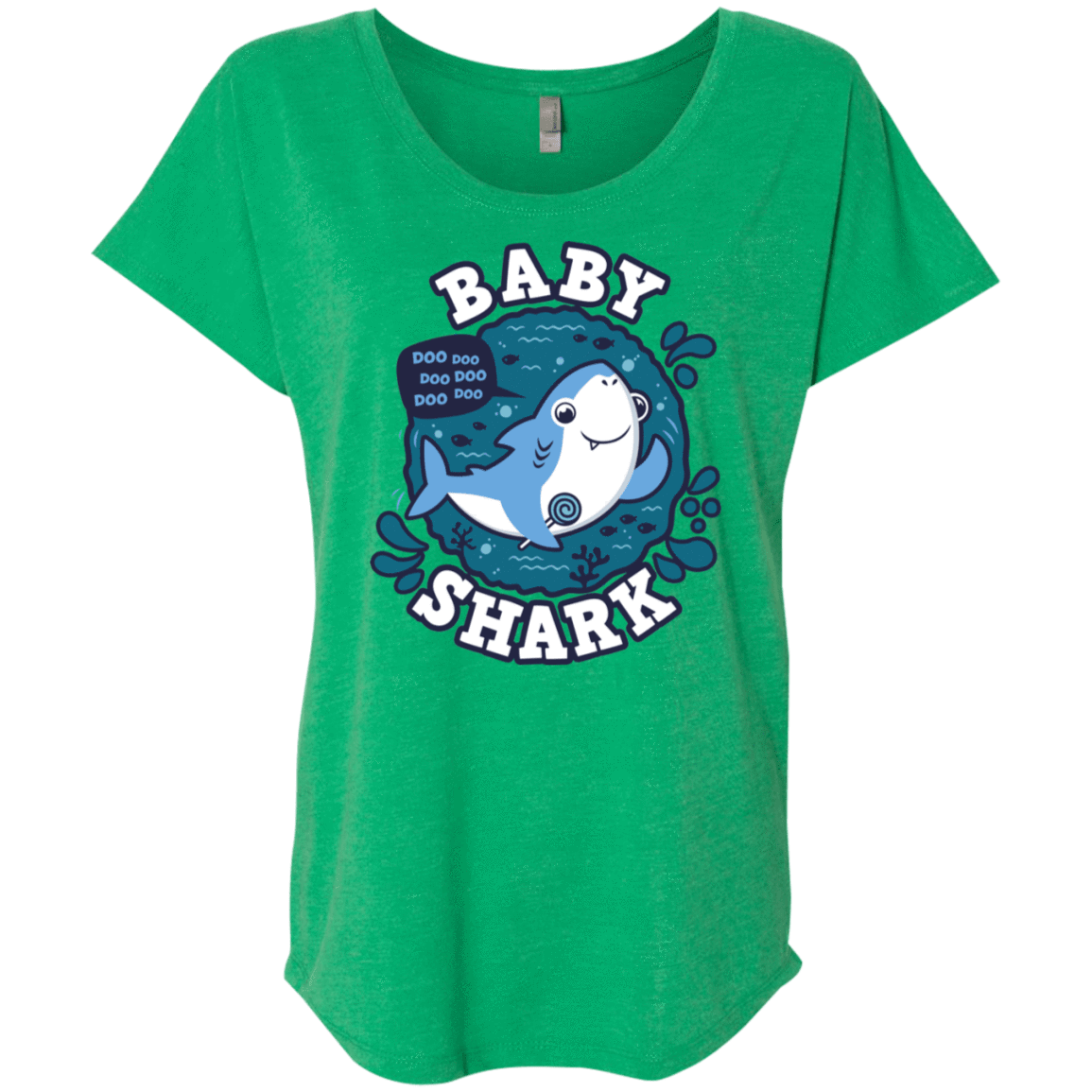 T-Shirts Envy / X-Small Shark Family trazo - Baby Boy Triblend Dolman Sleeve