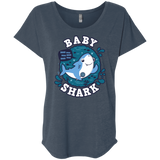 T-Shirts Indigo / X-Small Shark Family trazo - Baby Boy Triblend Dolman Sleeve
