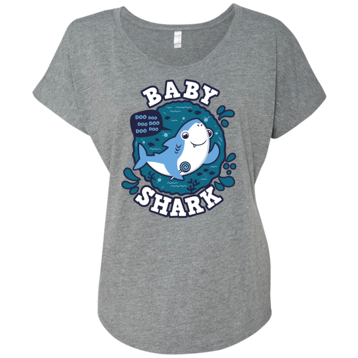 T-Shirts Premium Heather / X-Small Shark Family trazo - Baby Boy Triblend Dolman Sleeve