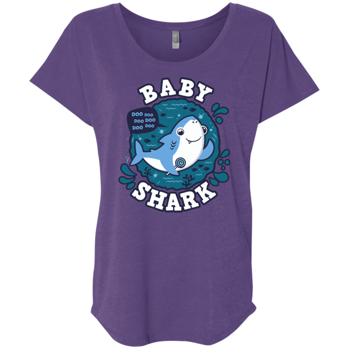 T-Shirts Purple Rush / X-Small Shark Family trazo - Baby Boy Triblend Dolman Sleeve