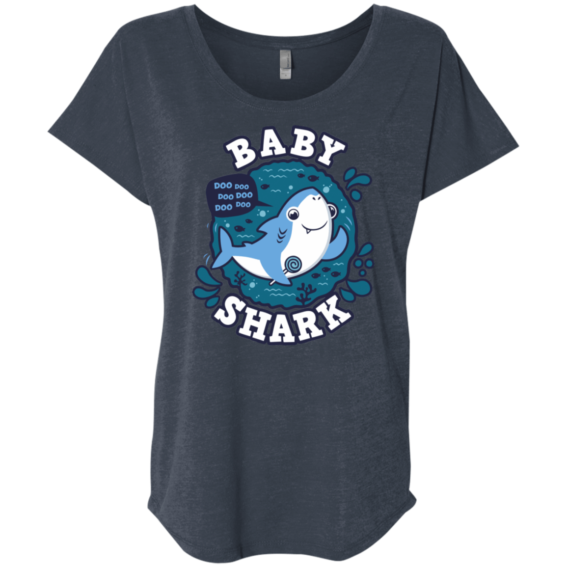 T-Shirts Vintage Navy / X-Small Shark Family trazo - Baby Boy Triblend Dolman Sleeve