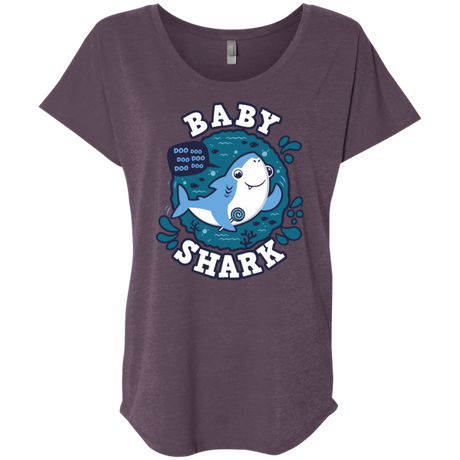 T-Shirts Vintage Purple / X-Small Shark Family trazo - Baby Boy Triblend Dolman Sleeve