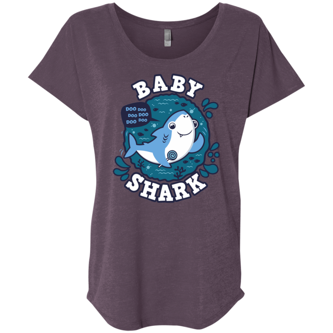 T-Shirts Vintage Purple / X-Small Shark Family trazo - Baby Boy Triblend Dolman Sleeve