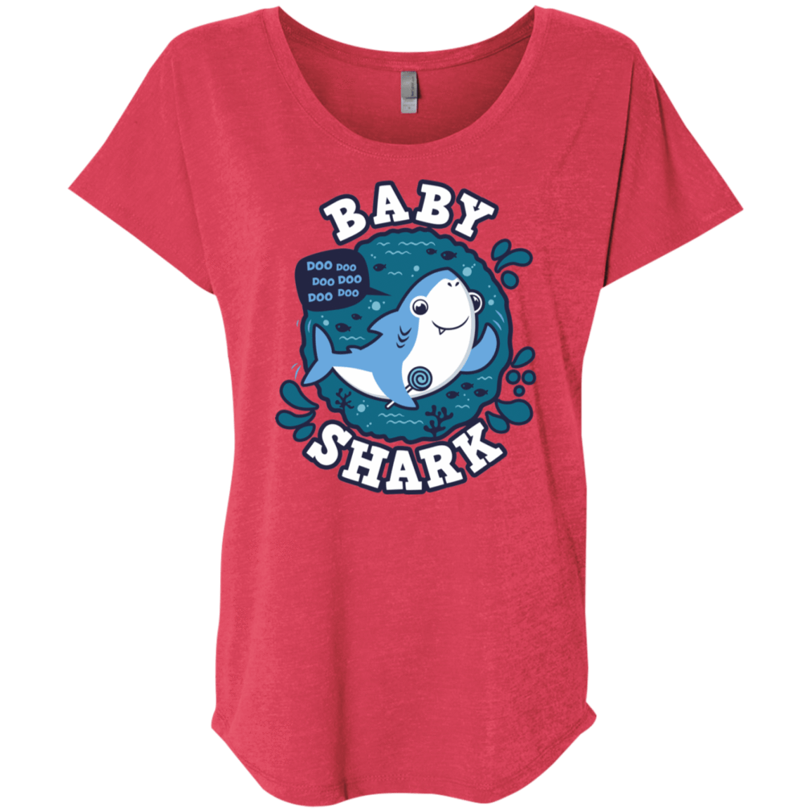 T-Shirts Vintage Red / X-Small Shark Family trazo - Baby Boy Triblend Dolman Sleeve