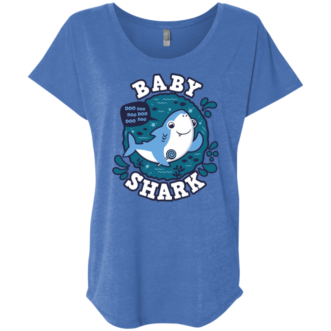 T-Shirts Vintage Royal / X-Small Shark Family trazo - Baby Boy Triblend Dolman Sleeve