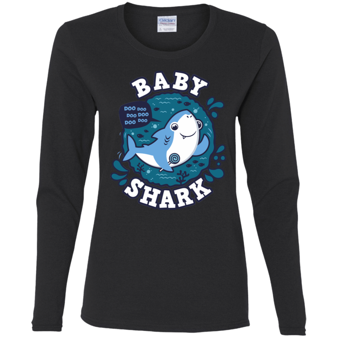 T-Shirts Black / S Shark Family trazo - Baby Boy Women's Long Sleeve T-Shirt