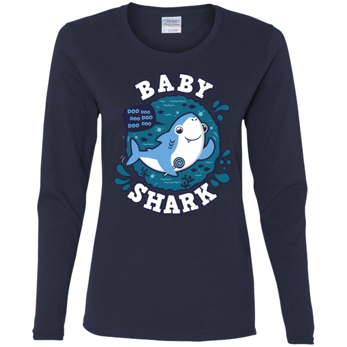 T-Shirts Navy / S Shark Family trazo - Baby Boy Women's Long Sleeve T-Shirt